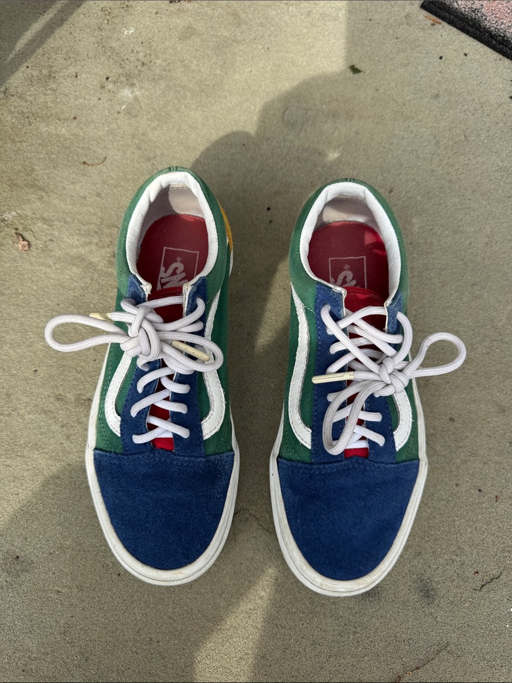 VANS OFF THE WALL MULTICOLOR BLUE GREEN YELLOW RED WHITE SNEAKERS SIZE 6.5M